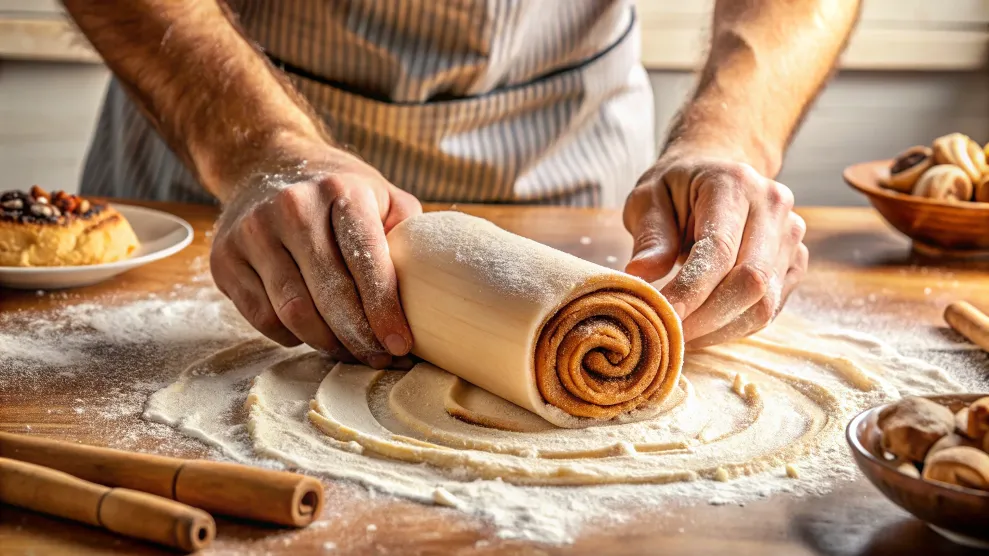 Laminated dough process for cinnamon Danish pastry