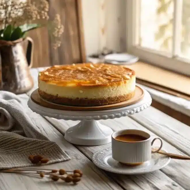 A traditional Bee Sting Cake with honey-almond topping.