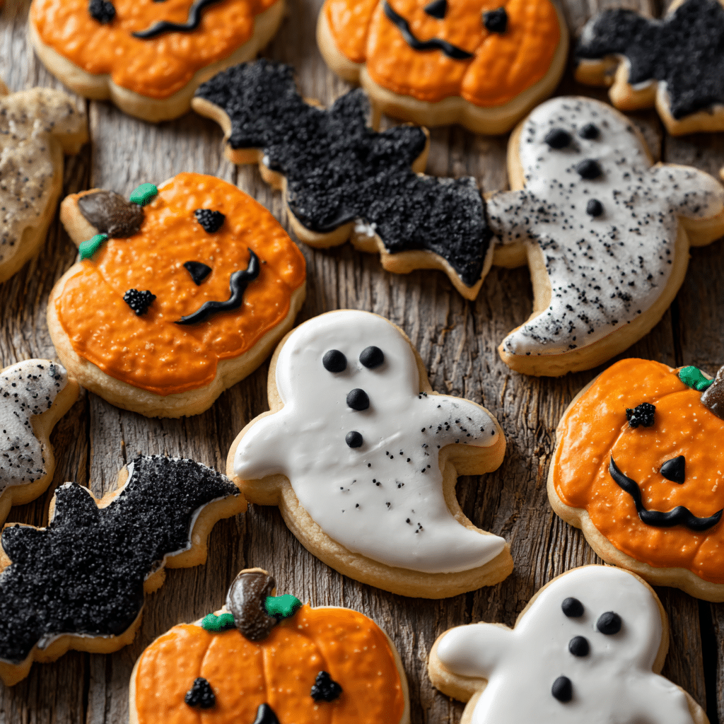 Halloween Sugar Cookies freshly baked with icing
