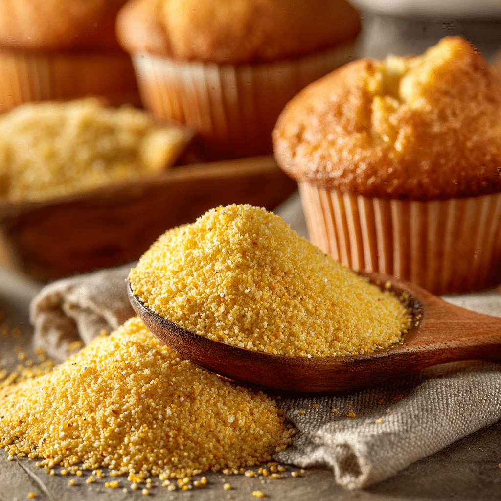 Medium-grind cornmeal used for muffins