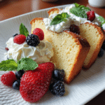serving sour cream pound cake with fresh berries