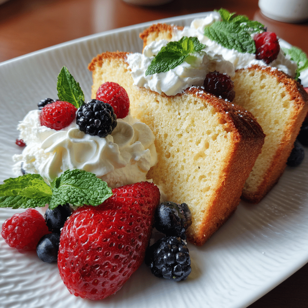 serving sour cream pound cake with fresh berries